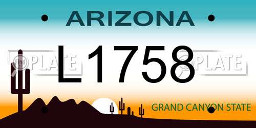 L1758 Arizona License Plate
