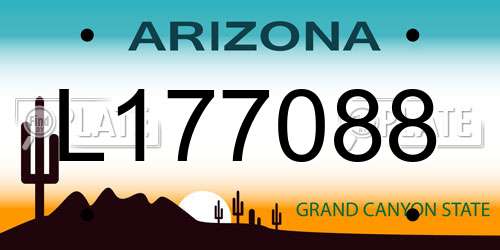 L177088 Arizona License Plate