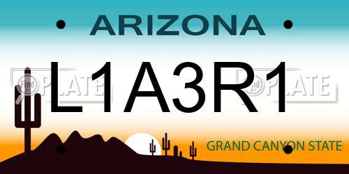 L1A3R1 Arizona License Plate