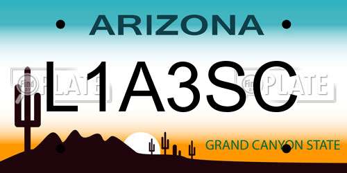 L1A3SC Arizona License Plate