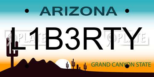 L1B3RTY Arizona License Plate