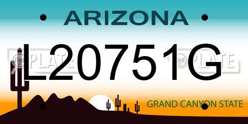 L20751G Arizona License Plate