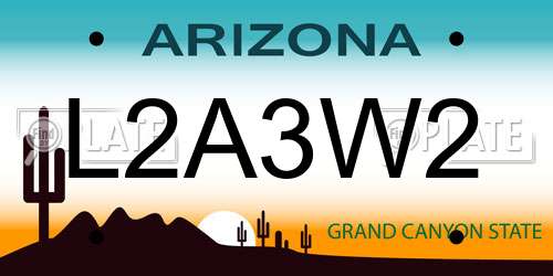 L2A3W2 Arizona License Plate