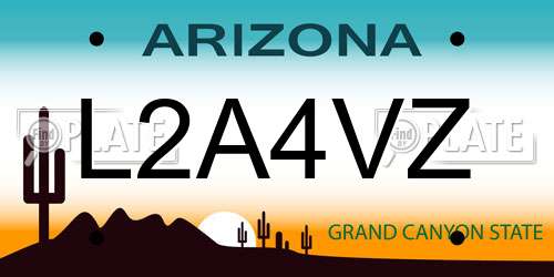 L2A4VZ Arizona License Plate