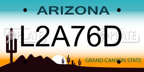 L2A76D Arizona License Plate