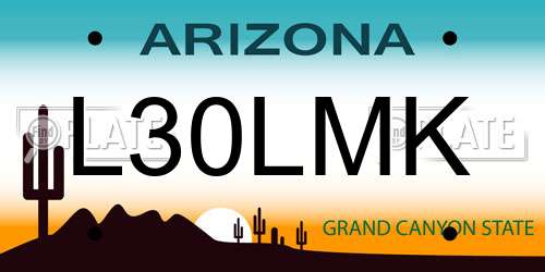 L30LMK Arizona License Plate