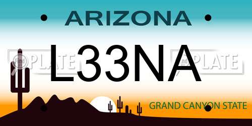 L33NA Arizona License Plate