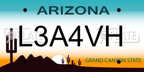L3A4VH Arizona License Plate
