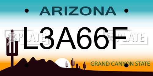 L3A66F Arizona License Plate