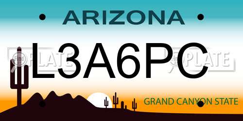 L3A6PC Arizona License Plate