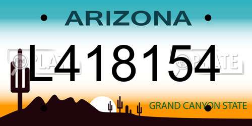 L418154 Arizona License Plate