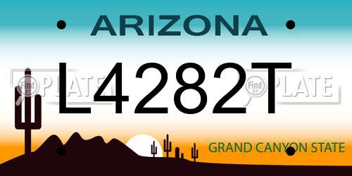 L4282T Arizona License Plate