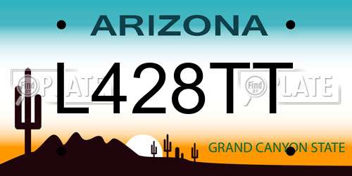 L428TT Arizona License Plate