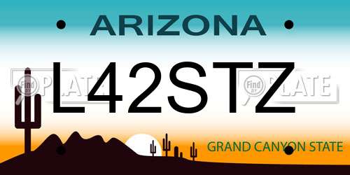 L42STZ Arizona License Plate