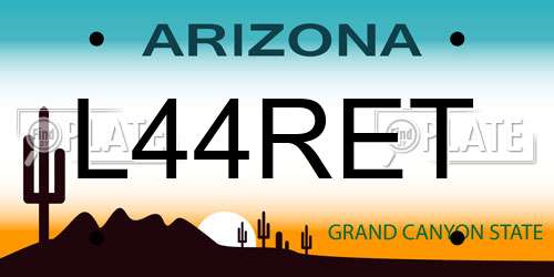 L44RET Arizona License Plate