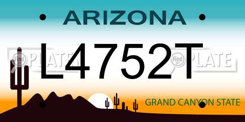 L4752T Arizona License Plate