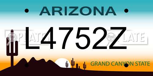 L4752Z Arizona License Plate