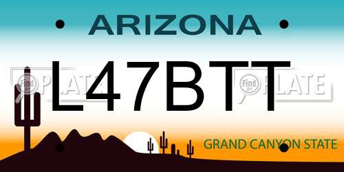 L47BTT Arizona License Plate