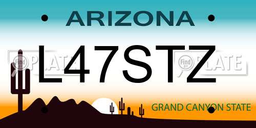 L47STZ Arizona License Plate