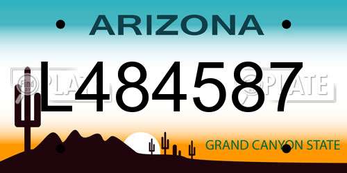 L484587 Arizona License Plate