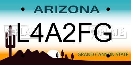 L4A2FG Arizona License Plate