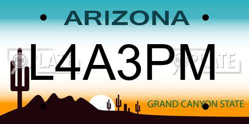L4A3PM Arizona License Plate