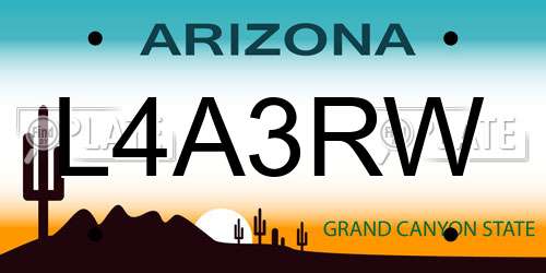L4A3RW Arizona License Plate