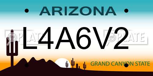 L4A6V2 Arizona License Plate