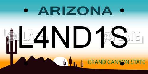 L4ND1S Arizona License Plate