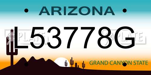 L53778G Arizona License Plate
