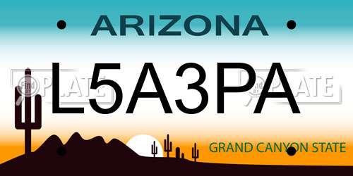 L5A3PA Arizona License Plate