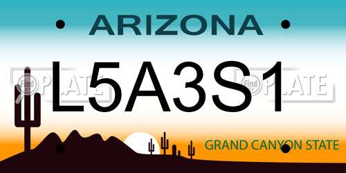 L5A3S1 Arizona License Plate