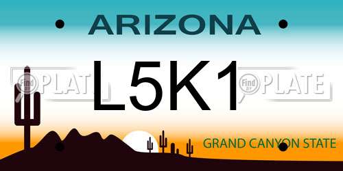L5K1 Arizona License Plate