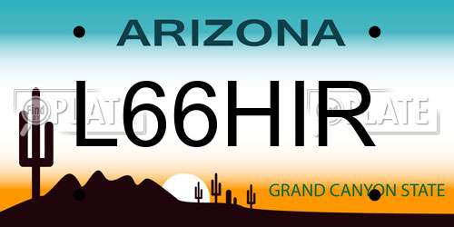 L66HIR Arizona License Plate
