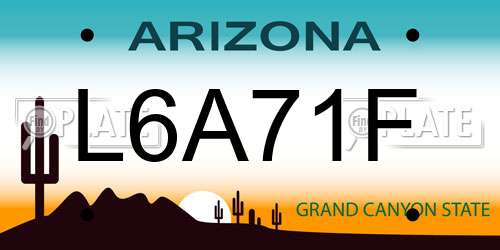 L6A71F Arizona License Plate