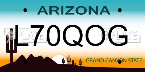 L70QOG Arizona License Plate