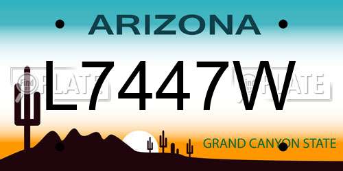 L7447W Arizona License Plate