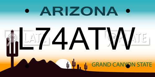 L74ATW Arizona License Plate