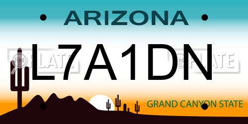 L7A1DN Arizona License Plate