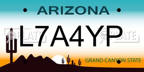 L7A4YP Arizona License Plate