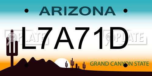 L7A71D Arizona License Plate