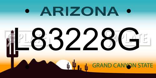L83228G Arizona License Plate