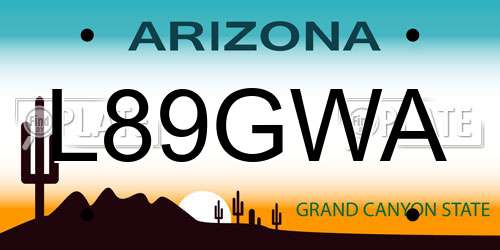 L89GWA Arizona License Plate