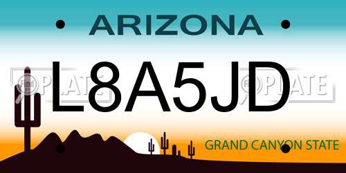 L8A5JD Arizona License Plate