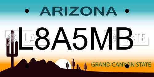 L8A5MB Arizona License Plate