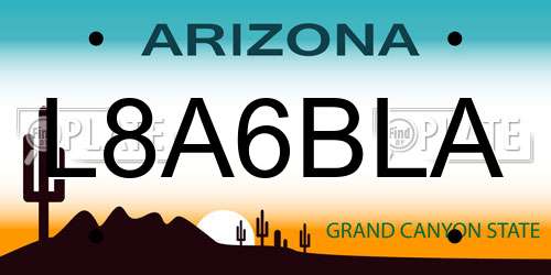 L8A6BLA Arizona License Plate