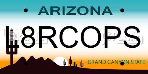 L8RCOPS Arizona License Plate