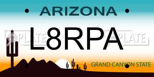L8RPA Arizona License Plate