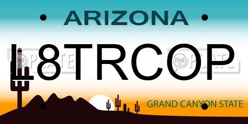 L8TRCOP Arizona License Plate