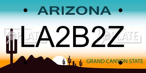 LA2B2Z Arizona License Plate